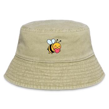 Joyeuse abeille avec le cœur - Bob vintage - beige vintage - Devant