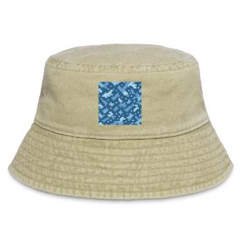 Motif de pixels bleus - Bob vintage - beige vintage - Devant