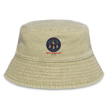 Motiv Winter wonderland Pinguine Winterwonderland - Vintage Bucket Hat - Vintage Beige - Vorne