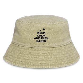 KEEP CALM AND PLAY DARTS! 180 PFEILE - Vintage Bucket Hat - Vintage Beige - Vorne