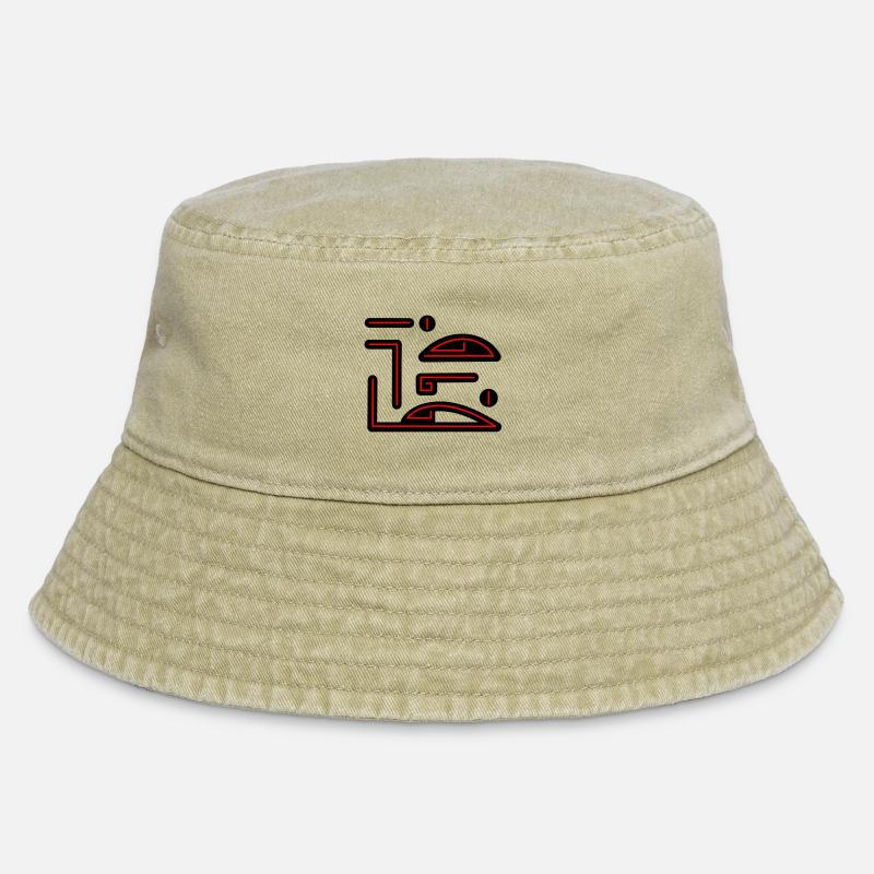 Vampire Glyph, Clan Emblem, Symbol, Scripture - Vintage Bucket Hat - vintage beige