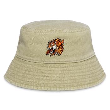 Flammentiger: Brennende Jagd - Vintage Bucket Hat - Vintage Beige - Vorne