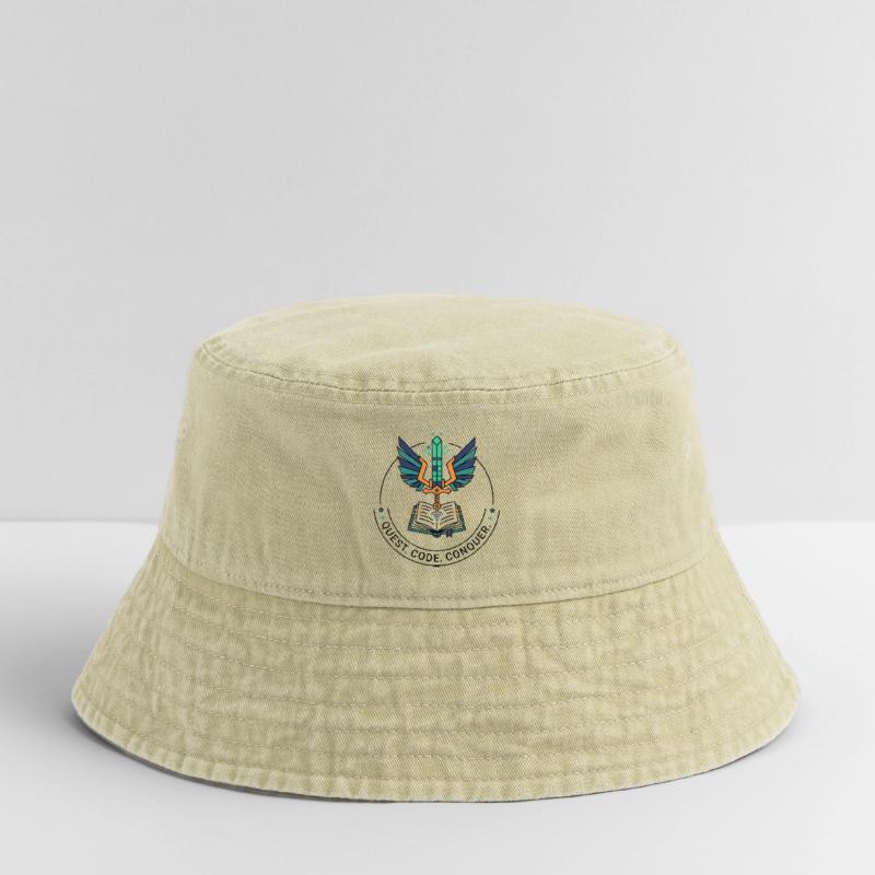 Quest. Code. Conquer Emblem Vintage Bucket Hat