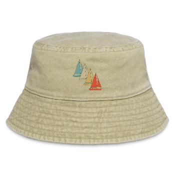 Retro vintage style sailing sailboat sailing ship - Vintage Bucket Hat - vintage beige - Front