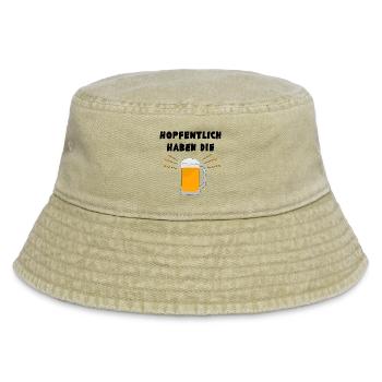 Wortwitz: Hopfentlich haben die Bier - Joke - Vintage Bucket Hat - Vintage Beige - Vorne