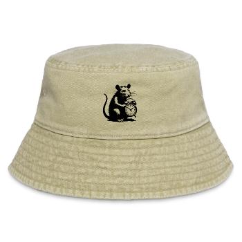 Gestresste Ratte und Wecker - Vintage Bucket Hat - Vintage Beige - Vorne