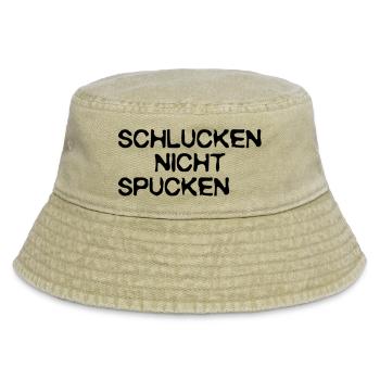 swallow do not spit, - Vintage Bucket Hat - vintage beige - Front