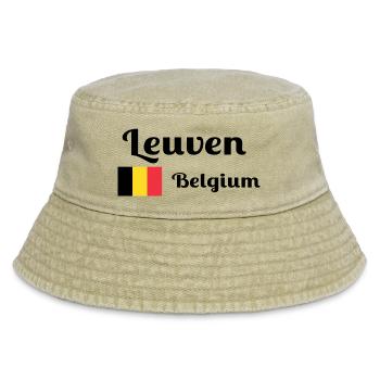 Leuven Belgien - Stilvolle Drucke - Vintage Bucket Hat - Vintage Beige - Vorne