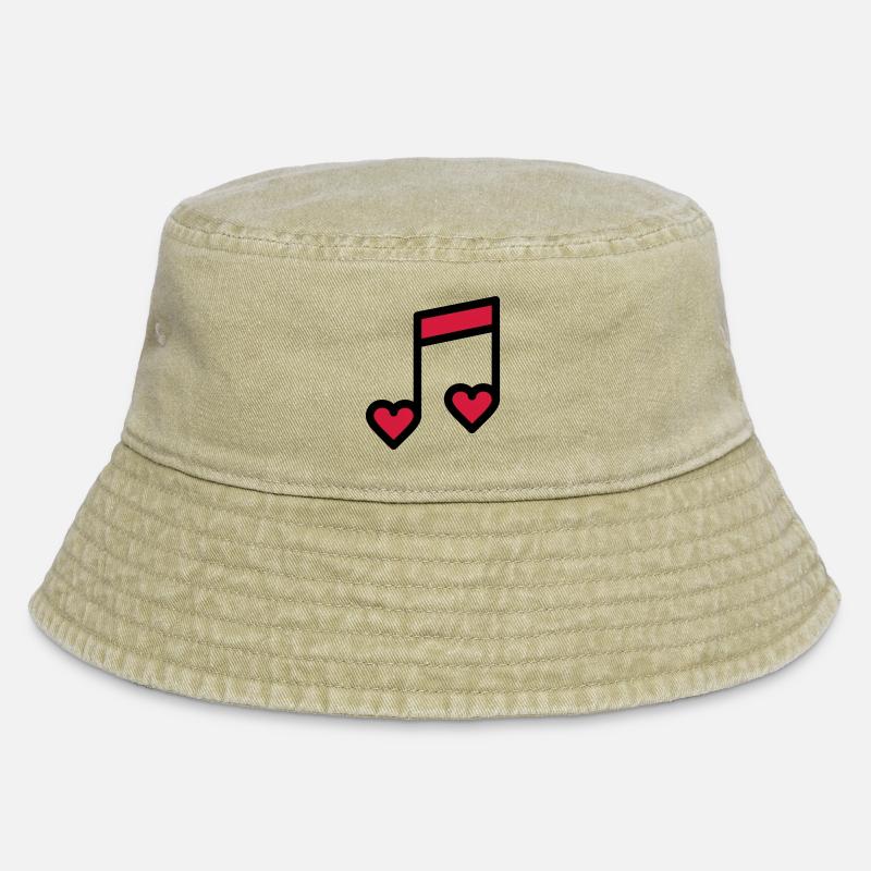 Romantic music note - Vintage Bucket Hat - vintage beige