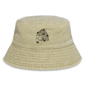 Ruche avec du miel et des abeilles - Bob vintage - beige vintage - Devant
