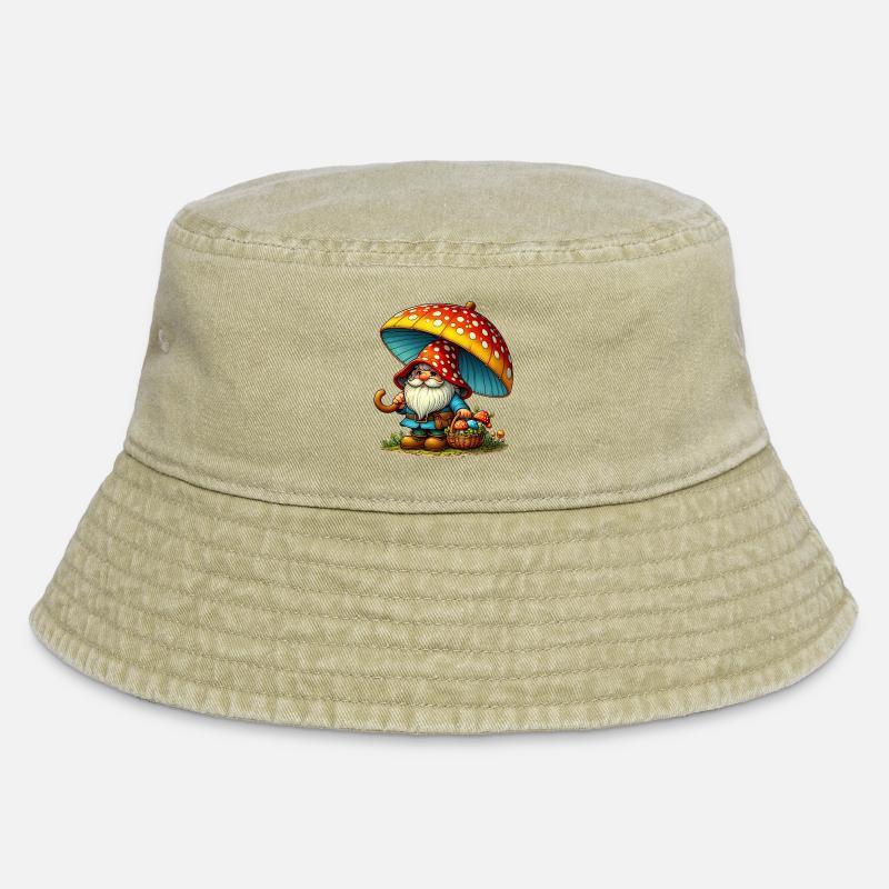 Gnome - Vintage Bucket Hat - vintage beige