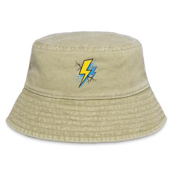 Blue Yellow Ray - Vintage Bucket Hat - vintage beige - Front