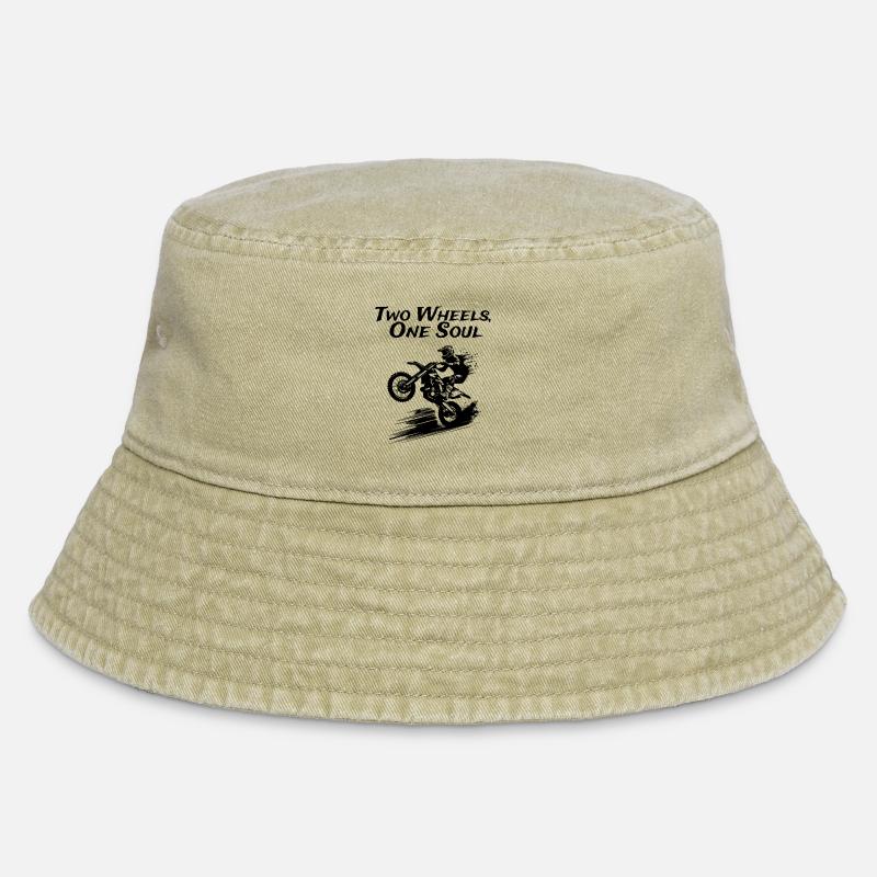 Two Wheels, One Soul - Vintage Bucket Hat - vintage beige