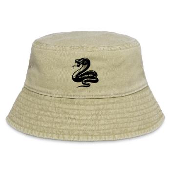 Snake Python Silhouette - Vintage Bucket Hat - vintage beige - Front