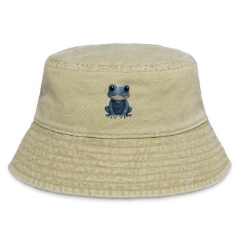 Denim Patchwork Frosch - Vintage Bucket Hat - Vintage Beige - Vorne