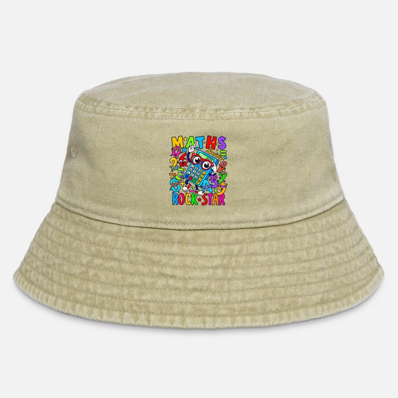Math Rock Star Calculator Neon - Vintage Bucket Hat - vintage beige