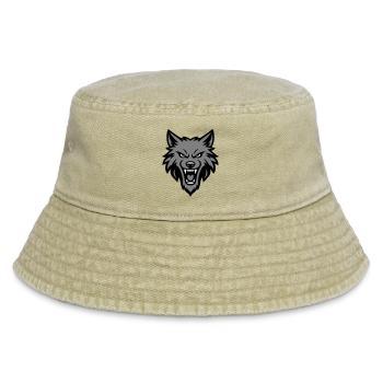 Wolf Kopf Logo - Vintage Bucket Hat - Vintage Beige - Vorne