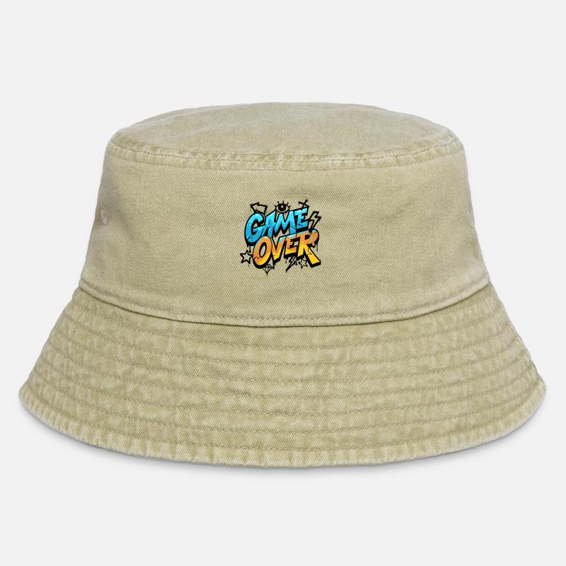 Game Over Graffiti Neon - Vintage Bucket Hat - vintage beige