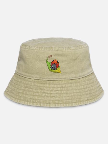 Ladybug - Marienkäfer - Vintage Bucket Hat - Vintage Beige