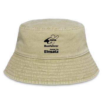 Super Busfahrer Bus, Verkehr, Beruf, Geschenk - Vintage Bucket Hat - Vintage Beige - Vorne