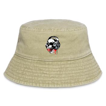 color skull music by dk - Vintage Bucket Hat - vintage beige - Front
