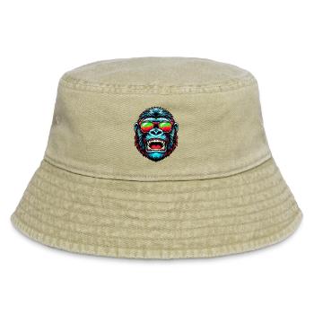 Gorillas mit Sonnenbrille - Vintage Bucket Hat - Vintage Beige - Vorne