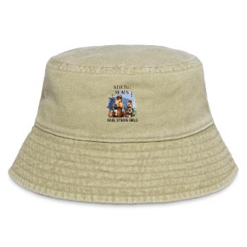 Strong Moms Raise Strong Girls - Vintage Bucket Hat - Vintage Beige - Vorne