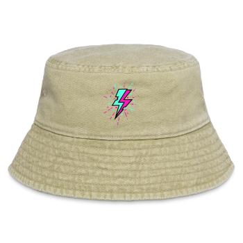 Retro Lightning Bolt Colorful Style - Vintage Bucket Hat - vintage beige - Front