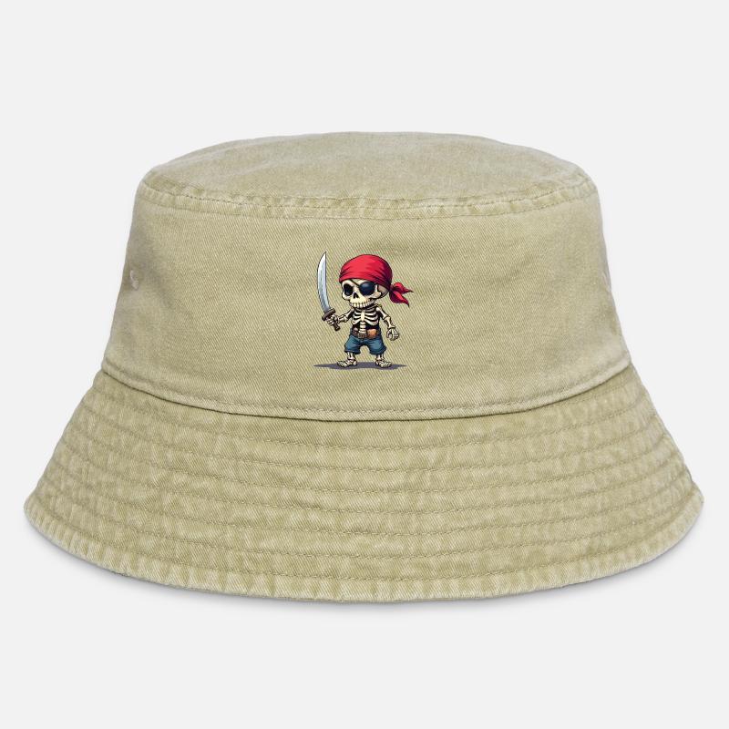 Squelette de pirate avec épée - Bob vintage - beige vintage