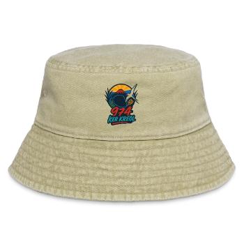 Ker Kreol 974 Ikonische Insel 02 - Vintage Bucket Hat - Vintage Beige - Vorne
