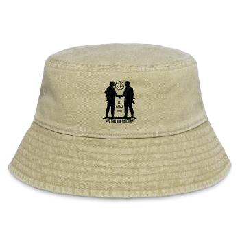 LET PEACE WIN - Vintage Bucket Hat - vintage beige - Front