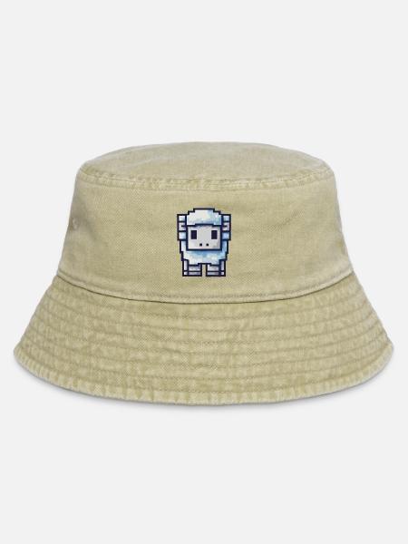 Pixel Schaf – Süßes Retro Design - Vintage Bucket Hat - Vintage Beige