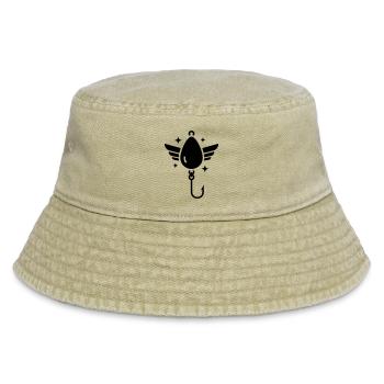 Heiliger Angelhaken Flügel Vektor - Vintage Bucket Hat - Vintage Beige - Vorne