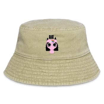 Rage Kitty Cat Protest - Vintage Bucket Hat - vintage beige - Front