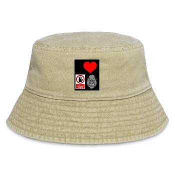 Heart Hand Gorilla Private Access - Vintage Bucket Hat - vintage beige - Front