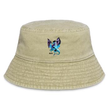 Drachen-Shirt, Dragon, handgezeichnet, ROUGHDESIGN - Vintage Bucket Hat - Vintage Beige - Vorne