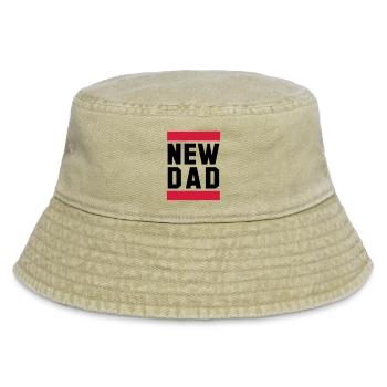 NEW DAD Funny Pregnancy Design - Vintage Bucket Hat - vintage beige - Front
