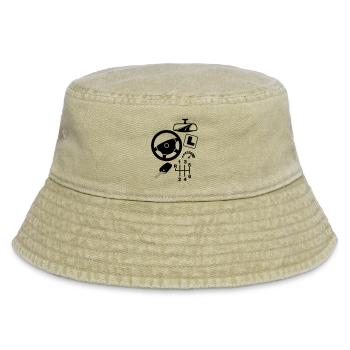 logo Car driving instructor - Vintage Bucket Hat - vintage beige - Front