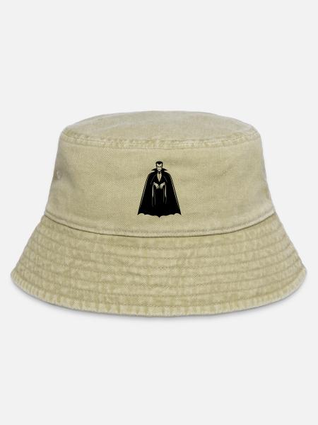 Dracula  - Vintage Bucket Hat - Vintage Beige