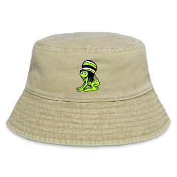 Frosch Reggae Musik Rasta Haare Mütze Jamaika Fun - Vintage Bucket Hat - Vintage Beige - Vorne