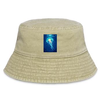 Bioluminescent Jellyfish  A floating light - Vintage Bucket Hat - Vintage Beige - Vorne