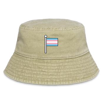 Trans Pride-Flagge - Vintage Bucket Hat - Vintage Beige - Vorne