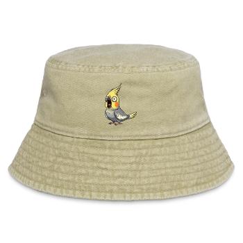 Gelber Cockatiel Aufruhr - Vintage Bucket Hat - Vintage Beige - Vorne