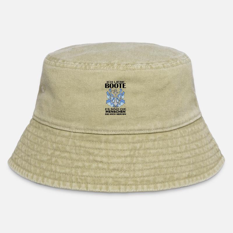 Boote Motorboot Boot - Vintage Bucket Hat - Vintage Beige