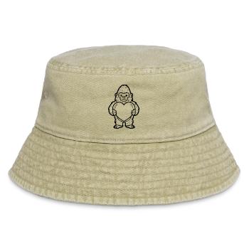 Gorilla mit Herz – stark & liebevoll zugleich - Vintage Bucket Hat - Vintage Beige - Vorne