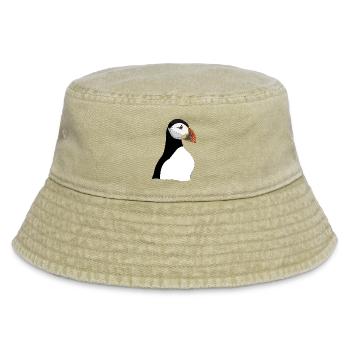 Puffin Head Print - Vintage Bucket Hat - Vintage Beige - Vorne