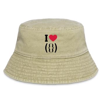 I LOVE PUSSY - ASCII - Porn - Porno - Vintage Bucket Hat - vintage beige - Front