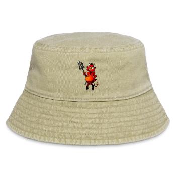 Fat red devil - Vintage Bucket Hat - vintage beige - Front