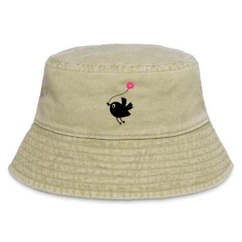 Fliegende Vögel halten Blume - Vintage Bucket Hat - Vintage Beige - Vorne