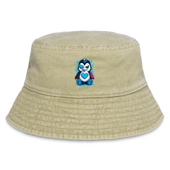 Punk Pinguin Cartoon Herz Street Art Gothic - Vintage Bucket Hat - Vintage Beige - Vorne